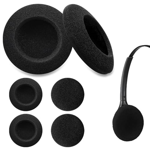 Cuscinetti Auricolari Universali 105x85mm – Sostituzione In Spugna Morbida E Rete Traspirante Per Cuffie (Nero, 2 Pezzi)