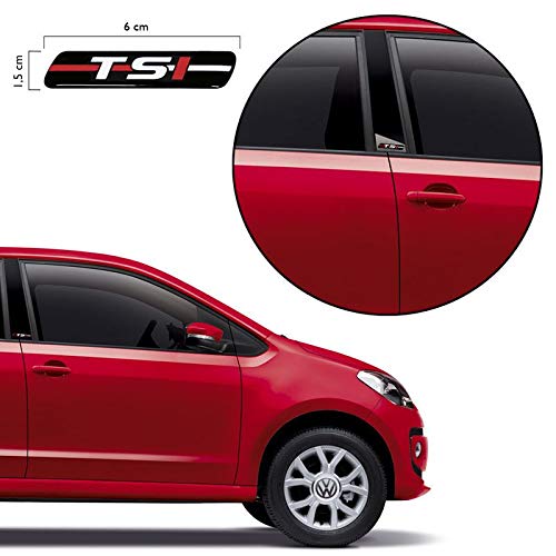 Par De Adesivos Emblema Coluna Tsi Vw Jetta Up Resinado