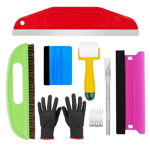 Ewrap Complete Wallpaper Tool Kit - All-in-One Bundle with 30cm Measuring Ruler, 27cm Wallpaper Brush, Squeegee, Seam Roller & Safety Gloves for Professional Installation | DIY Home Decor Tools