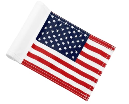 8x6 Inch Double Sided Golf Polyester Flag in 420D Nylon - Small Banner in American Pattern Printing with Tube Inserted - Mini Practice Putting Flags for Backyard - USA Flag for Indoor or Outdoor