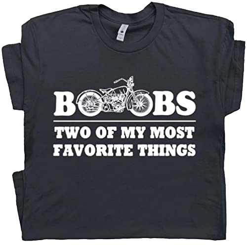 XL - Motorcycles Boobs T Shirt Funny Offensive Rude Biker Tee Sturgis Dirty Sex Sexual Saying Slogan Men Women Graphic Black