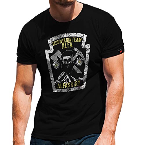 T-shirt de l'armée allemande avec edelweiss Alfa 32244 Mountain Team coton premium