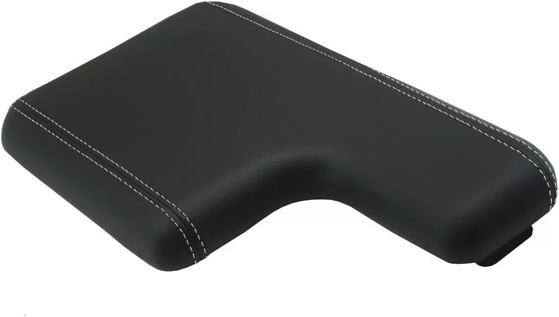 PVC Console Lid W/Cupholder Cover Compatible with Ford Ranger 2000-2006 (Black, Red Stitch)