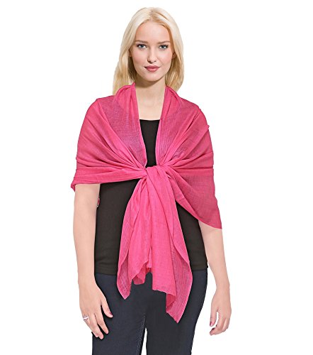 Pashmina rose pour femme World of Shawls : châle doux élégant