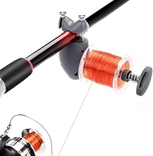 BOOSTEADY Fishing Line Spooler, Fishing Line Spooling Tools for Spinning Reels and Casting Reels, Portable Fish Shape Adjustable Position Line Counter, Grey