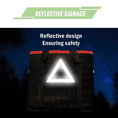 Image of FUNNy elf Car Seat Organizer - Passenger Seat Organizer, Collapsible Car Storage with Partitions & 4 Cup Holders for Front Seat or Back Seat (Red)
