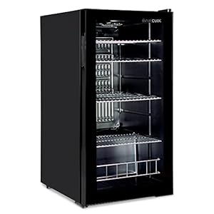°CUBES Drankkoelkast BAR 90L, koelkast met glazen deur, met 4 planken