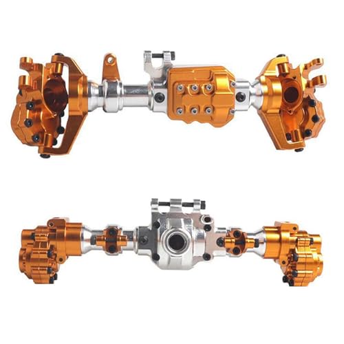 QOAKSDY Eje Completo Recto con para TRX-4 para TRX6 1/10 RC Crawler Car Piezas De Actualización Accesorios Aluminio Ejes Portal Delantero Y Trasero(Yellow)