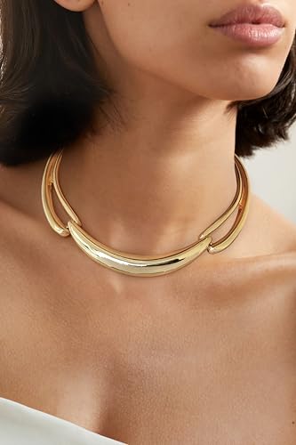 LILIE&WHITE Gold Hammer Collar Necklace Curved Bar Collar Necklaces For Women Trendy Statement Necklace Non Tarnish Fashion Jewelry Gift2