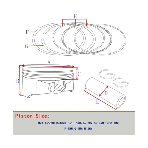 Segment de piston 55,75 mm résout perte compression CB400 - 7