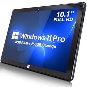 Fusion5 10.1″ Windows 11 Professional Tablet PC – Ultra Slim Full HD Windows Tablet Computer – 8GB RAM, 256GB M.2 SSD, 10 Inch Display, 5G WiFi, Intel Quad-Core CPU, USB 3.0, Micro HDMI, Dual Cameras