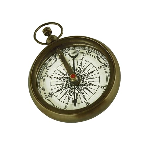 Boussole rétro NKlaus en laiton antique 5,5 cm avec anneau pour décoration nautique