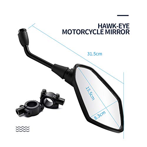 Anxingo Motorcycle Rear View Side Mirrors with 7/8" Handlebar Mount Clamp for Kawasaki Suzuki Honda ATV Motorcycle Scooter Dirt Bike Rearview Mirror by Anxingo - Used condition - Image 3