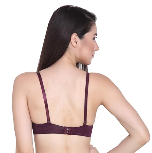 Image of GLAMORAS Women & Girls Demi Cup Bra | Nylon Spandex, Padded, Underwired Bra | Adjustable Detachable Straps, Low Coverage Demi Bra