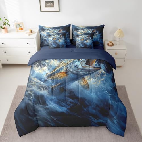 Big Fish Comforter Set Bed in a Bag 7 Pieces