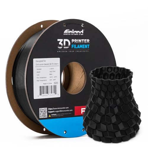 Image of INLAND Micro Center PLA+ 3D Printing Filament 1.75mm - PLA Pro Dimensional Accuracy + /- 0.03 mm - 1kg Cardboard Spool (2.2 lbs) (1 Pack Black, 1.75mm)