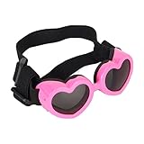 Alomejor Hundesonnenbrille in Herzform, Wasserdicht, UV-Schutz, HD-Linse, Rosa, für Kleine Hunderassen. Anwendbare Szene: Mittelgroße und Kleine Haustiere