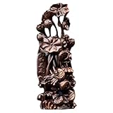 AFGFGHES Decoración del Hogar Tallado en Madera, raíz de pez Anual, Adornos de Animales de Loto, artesanías de decoración del hogar de Caoba Decoración De La Oficina En Casa(19.68in)