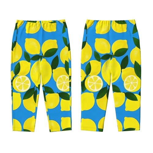 Pajama Pants Pajama Bottoms with Elastic Waistband Sleepwear Lounge Pants, Fruits Lemon Leaf Blue3