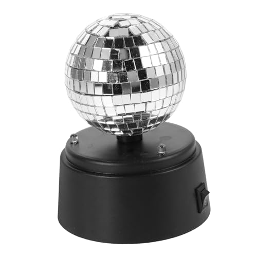 Sosoport 70s Disco Party Supplies Led Rotating Ball Light Mirror Reflection Battery-Powered for Ktv Bars and Home Dec