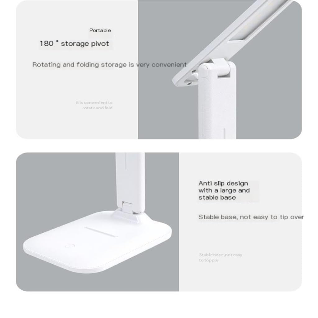 Lampe Bureau Lampe De Bureau Smart Touch Charge Led Lampe De Bureau Lumière Douce Protection Des Yeux Pliable Gradation Lampe De Bureau De Lecture Lampe Led Bureau(A)