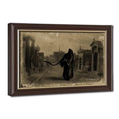 Impression sur toile faucheuse 61x91 cm haut de gamme art gothique horreur de salon