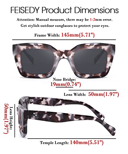 Feisedy Classic Women Sunglasses Fashion Thick Square Frame Uv400 B2471 #TOP3