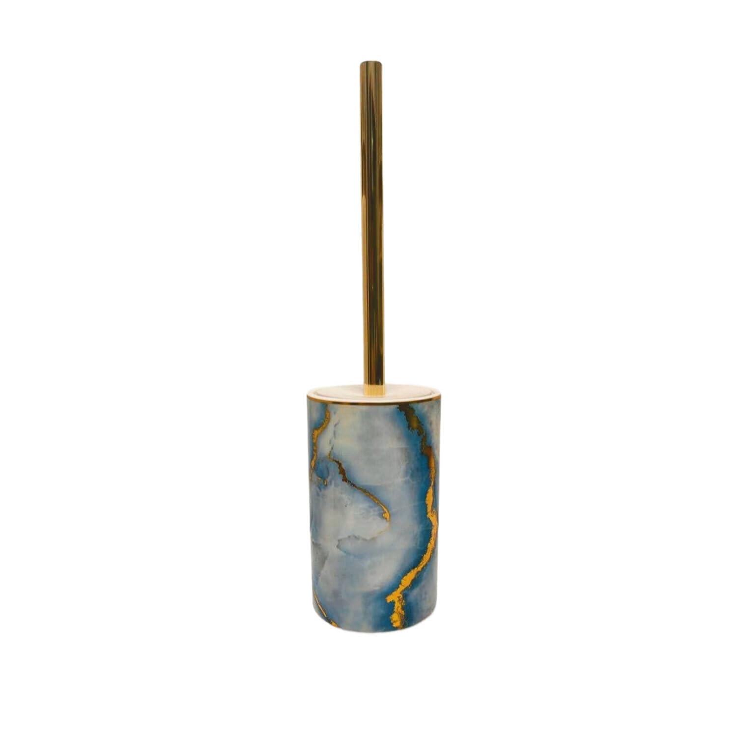 New Ocean Marble Toilet Brush Holder – Blue Ceramic Bathroom Accessory with Elegant Marble-Effect Finish – Sturdy & Stylish Toilet Brush Stand – Modern & Functional Bathroom Decor N-52