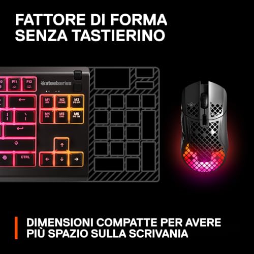 Apex 3 TKL, RGB tastiera da gaming , Fattore di forma compatto senza tastierino numerico studiato per gli eSport, Illuminazione RGB a 8 zone, Layout QWERTZ tedesco - Tastiera gaming - Immagine 6