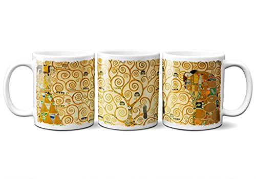 Planetacase Taza Desayuno Gustav Klimt El árbol de la Vida Ceramica 330 mL