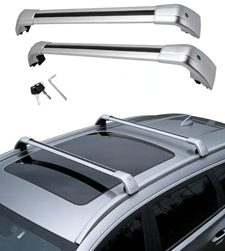 Roof Rack Cross Bars for Chery TIGGO 4 PRO 2020-2026 | Lockable Design & 150lbs Capacity (Each bar) | 2Pcs Silver Aluminum Anti-Corrosion Rooftop Cargo Carrier, No Drilling Required（SY）