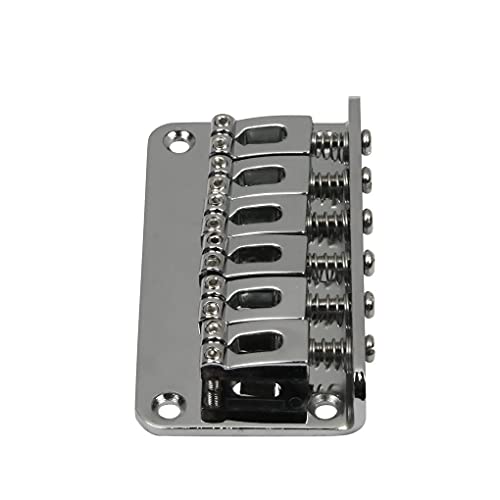 Ponte de guitarra fixa cromada de metal de substituição, 78 mm, 6 selas, ponte rígida para a maioria