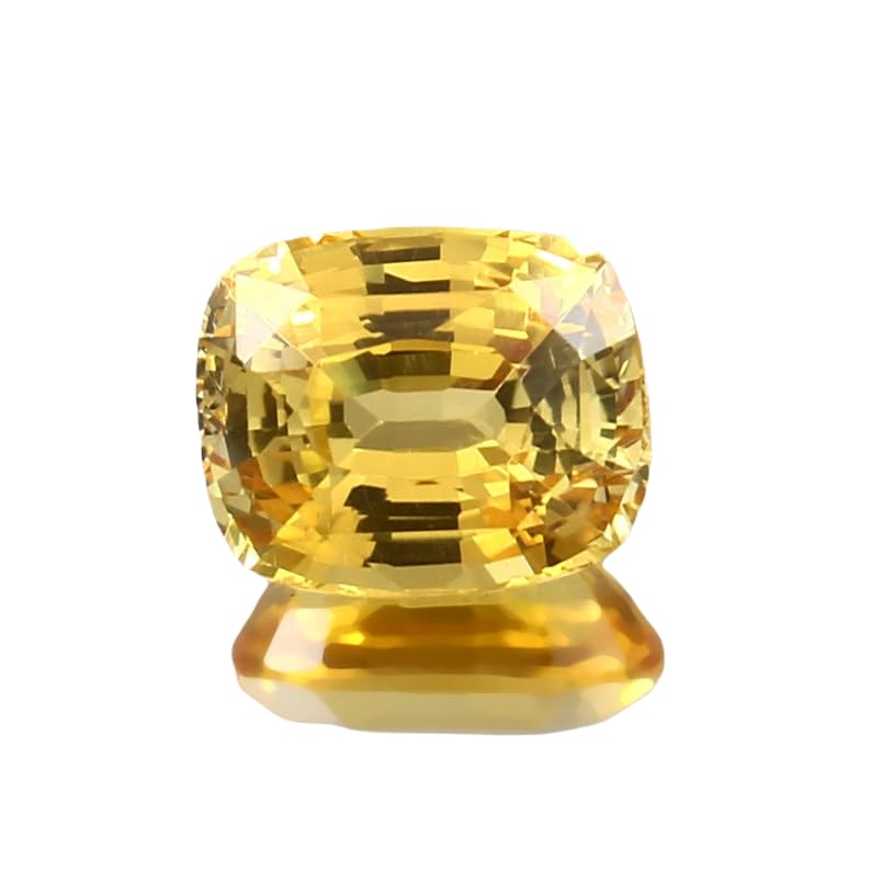 Saphir jaune pour bague de fiançailles DIY, gemme coussin 12x10 mm