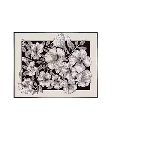 Estilo moderno en negro, blanco y gris, arte de nicho, flores altísimas, entrar por la puerta, cubrir caja del medidor electricidad, decoración Para Sala de Estar y Dormitorio