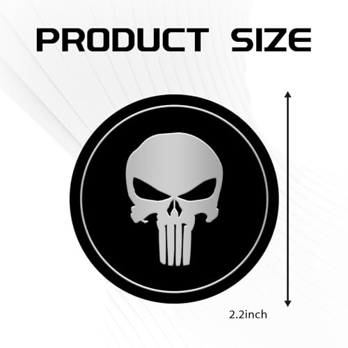 UZZH 4 PCS Skull Car Wheel Center Caps, 2.2\" Center Caps for Rims, Automotive Exterior Accessories Waterproof & Rustproof Wheel Hub Center Cap Cover Stickers for Car Truck SUV (Black) - Thumbnail 2