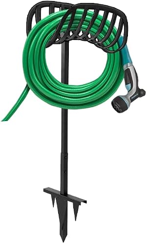 2022 Newest Garden Water Hose Holder Hanger Freestanding Metal Water Hose Stand Heavy Duty Flexible Pipe Storage Hanger Organizer Sturdy Hose Butler Hose Reel Garden Hose Cart for Lawn & Yard