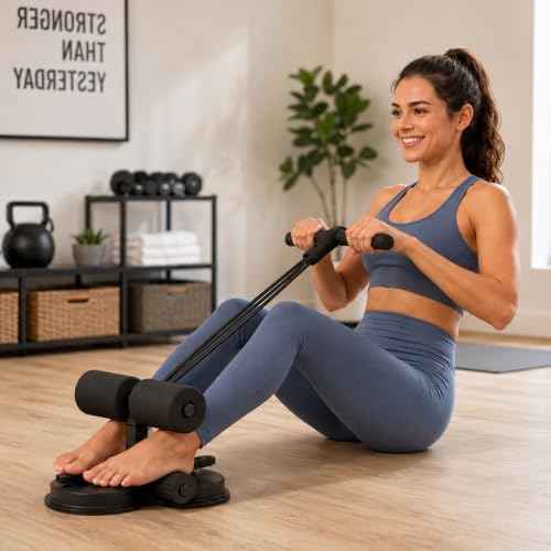 Aparelho Abdominal Multifuncional com Ventosa Cordas Elásticas Aj...