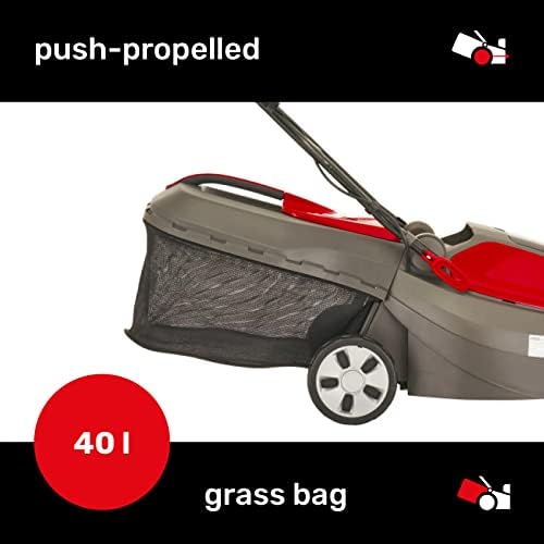 Mountfield Electress 38 Litre Cordless Lawnmower, 38 cm Cutting Width, Battery-Powered, Up to 350 m², Includes 40 Litre Grass Collector, Two 20V 4Ah Batteries and Charger Included
