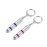 uxcell Anti-Static Keychain Static Secondary Electricity Discharge ESD Keyring, Surface Chromed, Magnetic Head. (Blue,Red, 1 Set)