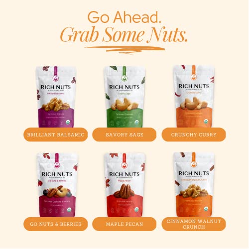 Rich Nuts Crunchy Curry Gourmet Sprouted Cashews | Vegan, Paleo, Keto | Curry Powder, Cayenne Pepper, Turmeric And Sea Salt | Non-Roasted, Dehyrdated, Germinated, Raw And Whole | 5 Oz Bag (2 Pack) #TOP5