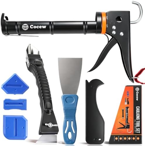 Caulk Gun Kit, Smooth Silicone Caulking Gun and Caulk Remover Too...