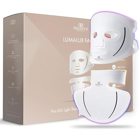 Lumalux Face+ | Pro LED Light Therapy Face & Neck Mask by Project E Beauty | 1600 LEDs | 7+2 Colors 460~1072nm | Reduces Fine Lines | Skin Rejuvenation Cover