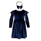 AIKEIDY Toddler Baby Girl Velvet Christmas Dress for Girls Long Sleeve Ruffle Winter Party Wedding Holiday Dress