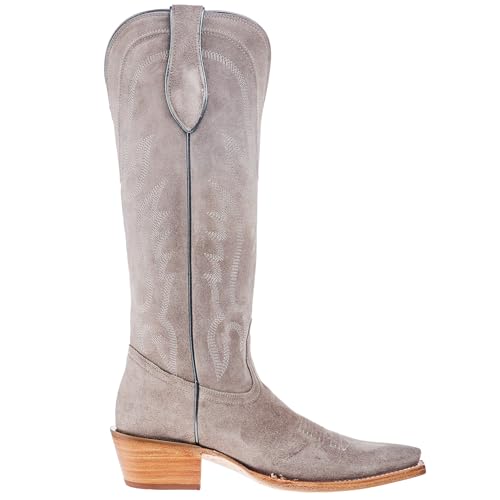 Tony Lama Women`s Ash Suede Vamp 15In Ash Suede Top Boot4