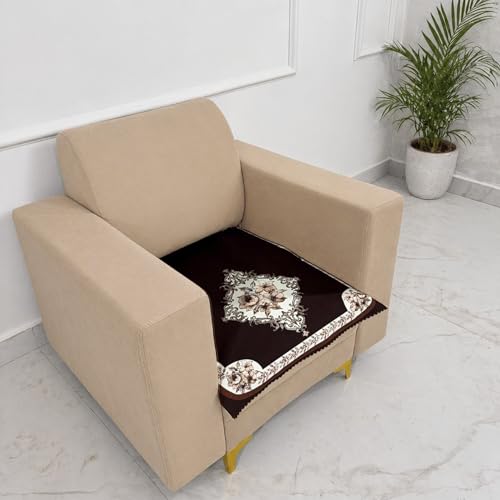 Image of Homerz Premium 'Luxe Series' Holland Velvet Sofa Cover | Smooth Finish | Anti-Skid Fleece Backing | Soft Touch Couch Protector for Living Room (Coffee, 1 Seater, Only Seat Cover)