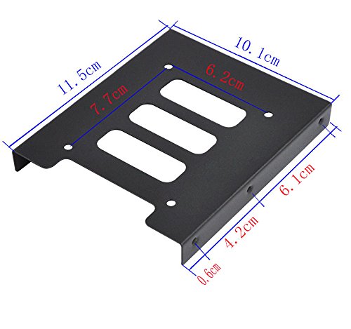 Staffa Adattatore In Metallo Nero Per Hard Disk 2.5" A 3.5" SSD