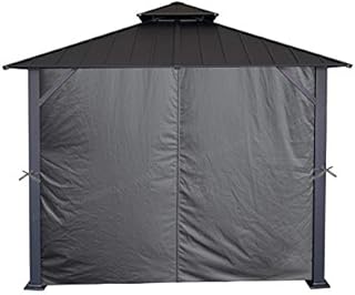 APEX GARDEN Four-Side Privacy Curtain Set for 10-Ft x 10-Ft Gazebo (10-ft x 10-ft, Charcoal)