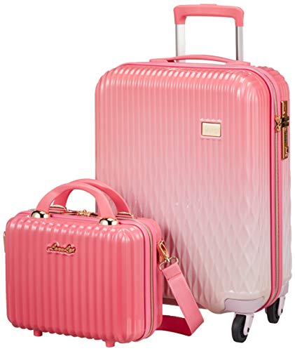 [シフレ] スーツケース ハードジッパー 小型 Sサイズ 付き LUN2116-48 機内持ち込み可 32L 22.5 cm 2.8kg シェルピンク
