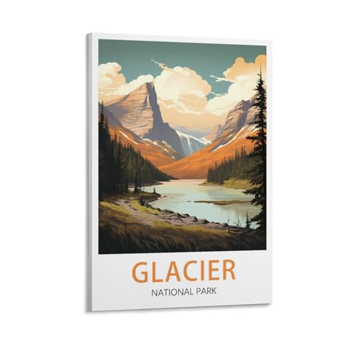 Glacier National Park affiche vintage grande toile pour mur vide