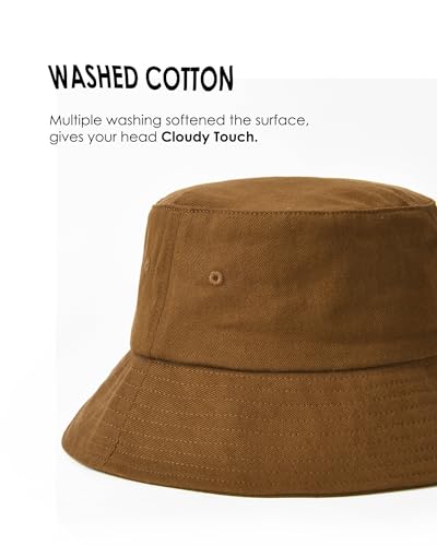 Furtalk Bucket Hats For Women Washed Cotton Packable Summer Beach Sun Hats Mens Womens Bucket Hat With Strings For Travel Dark Orange thumb #1